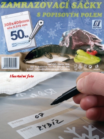 Sáčky do mrazáku 30x20 s popiskem 40ks ABRAHAM 15my